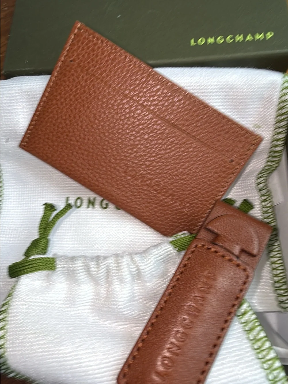 Longchamp Le Foulonne Leather Coin Purse With Removable Card Holder and key